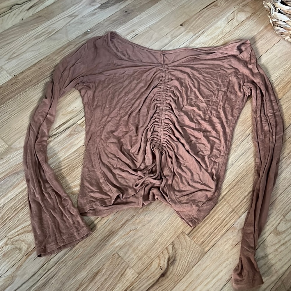 Orange/brown love culture top